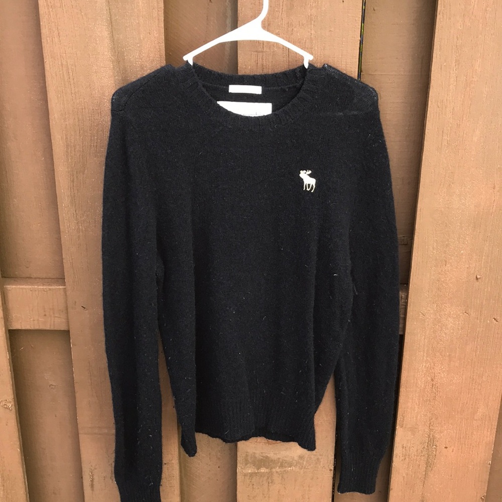Men’s wool crew navy sweater Abercrombie and Fitch